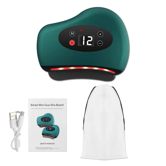 Electric Guasha Massager Body Scraping Heating Vibration Muscle Guasha Face Neck Eye Massage Knife Stone Gua Sha Gouache Scraper